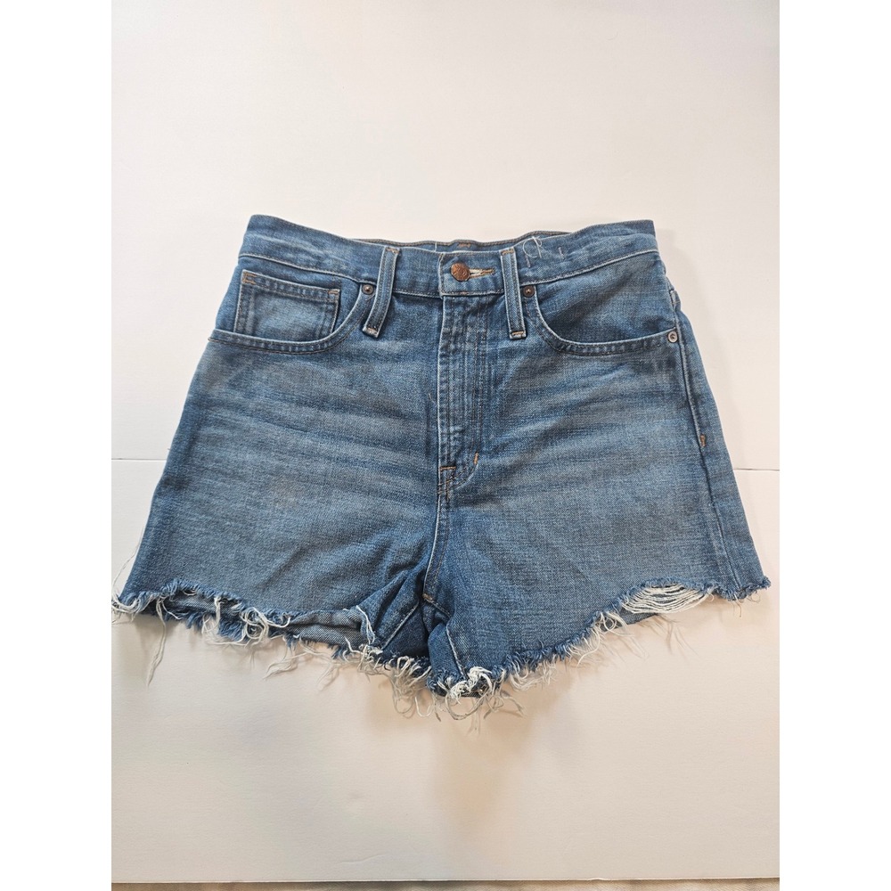 Madewell The Perfect Jean Short Women 25‎ Blue Denim Cutoff High Rise